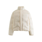 Unisex Short quilted padded jacket in a boxy cut with high stand-up collar Fashion Glam