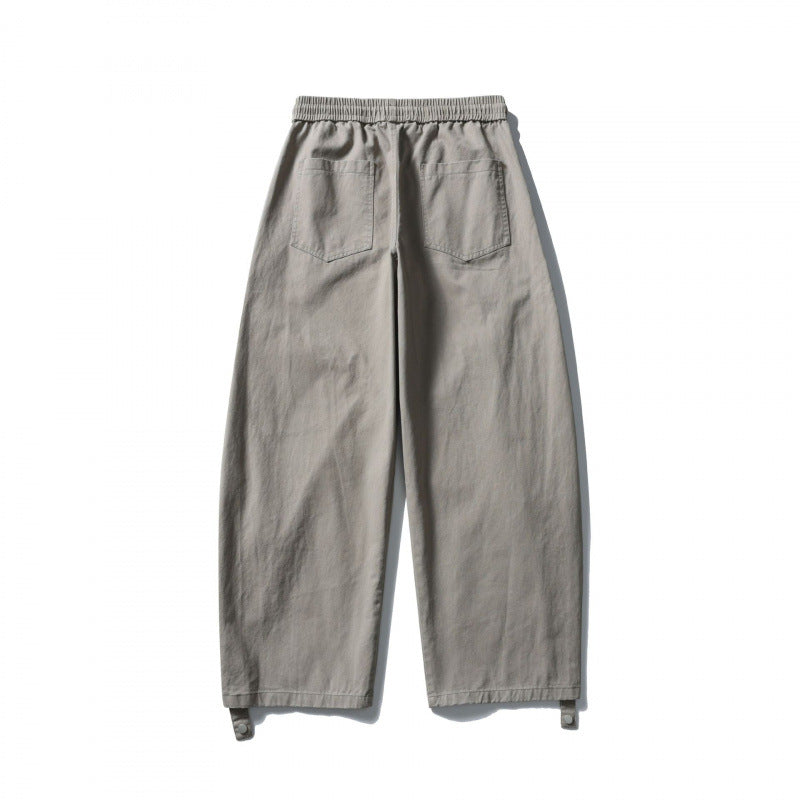 Unisex Wide Cropped Cargo Pants with Drawstring Waistband, Multifunctional Flap Pockets, and Adjustable Leg Straps Fashion Glam
