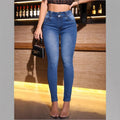 Women's Shaping High-Waist Skinny Jeans with Waist-Shaping Double Button Waistband Fashion Glam