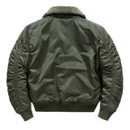 Men's pilot bomber jacket with teddy collar, multiple pockets, and windproof nylon shell Fashion Glam