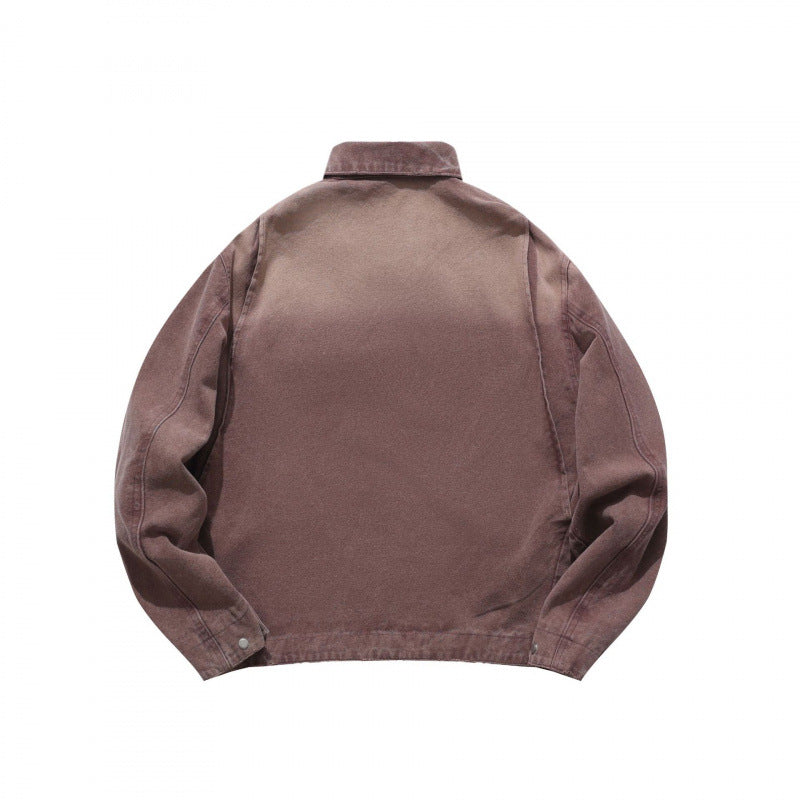 Men's Casual Worker Jacket made of soft canvas with zipper Fashion Glam