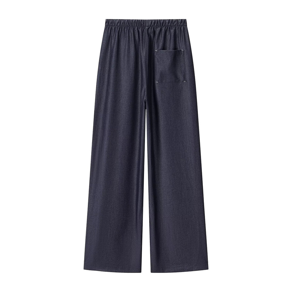 Women's wide Palazzo pants with elastic waistband and drawstring Fashion Glam