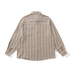 Unisex Oversize-Longsleeve Shirt with Vertical Striped Pattern and Chest Pocket Fashion Glam