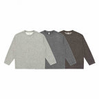 Unisex Oversized mottled knit sweater in boxy cut with round neck Fashion Glam