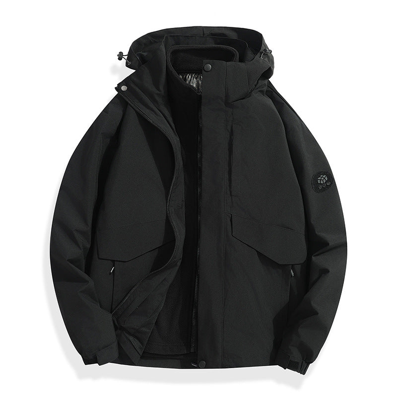 Men's Lightweight Softshell Rain Jacket with Detachable Fleece Lining, Sealed Seams and Multifunctional Pockets Fashion Glam