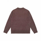 Unisex Mélange-knit sweater with half-neck V-slit and contrasted inner waistband Fashion Glam