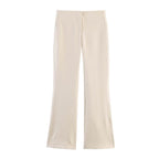 Women High-waisted Flared Trousers with Seam-Emphasized Sides and Stretch Fashion Glam