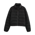 Ladies short quilted down look quilted jacket with stand-up collar and elastic cuffs Fashion Glam