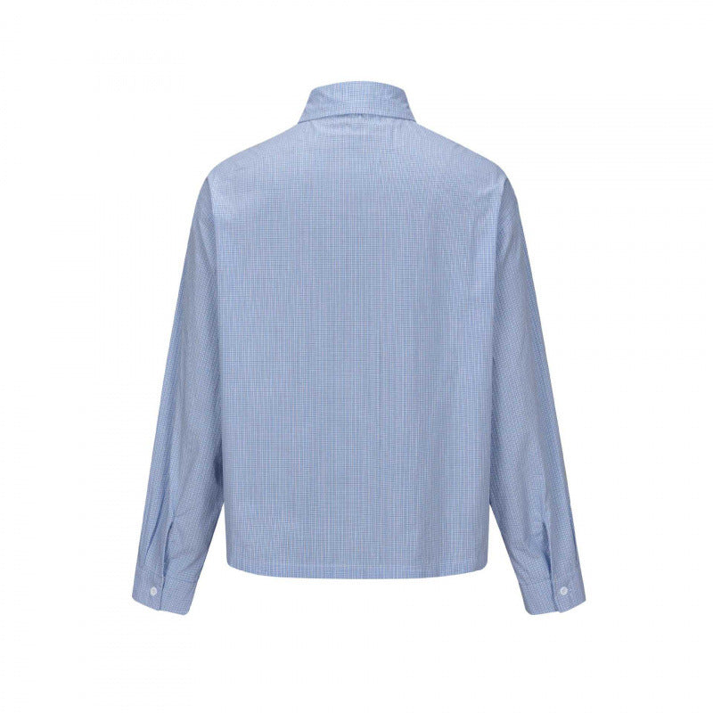 Unisex Boxy Cut Overshirt in fine Vichy check with shirt collar Fashion Glam