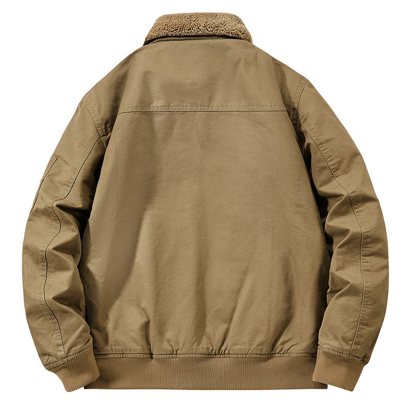 Men's teddy-lined pilot bomber jacket with sherpa lining and arm pocket Fashion Glam