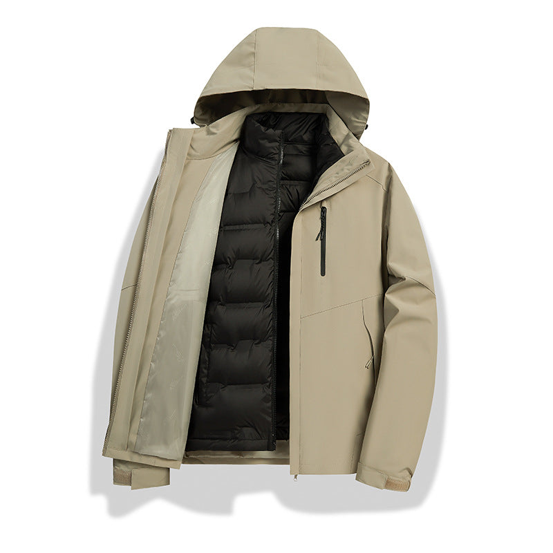 Women's 2-in-1 waterproof winter jacket with removable down inner vest Fashion Glam
