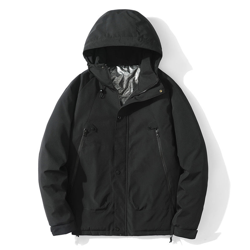 Men's Lightweight Hooded Jacket made of Softshell with Thermal Lining and Minimalist Zip Pockets Fashion Glam