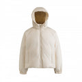Women's Lightweight Boxy Quilted Hoodie Jacket with Drawstring, Concealed Zipper and Elastic Cuffs Fashion Glam