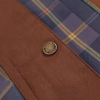 Women's Checked Transition Jacket with Cord Collar and Contrast Trimmings Fashion Glam