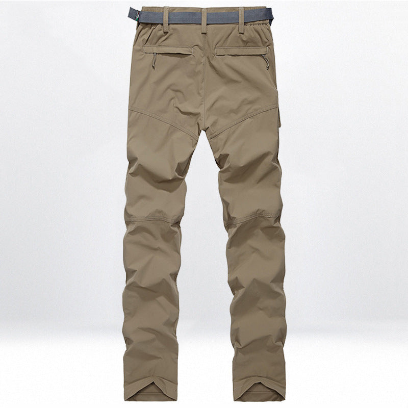 Men's Technical Trekking Cargo Pants with Pre-shaped Knees and Integrated Belt Solution Fashion Glam