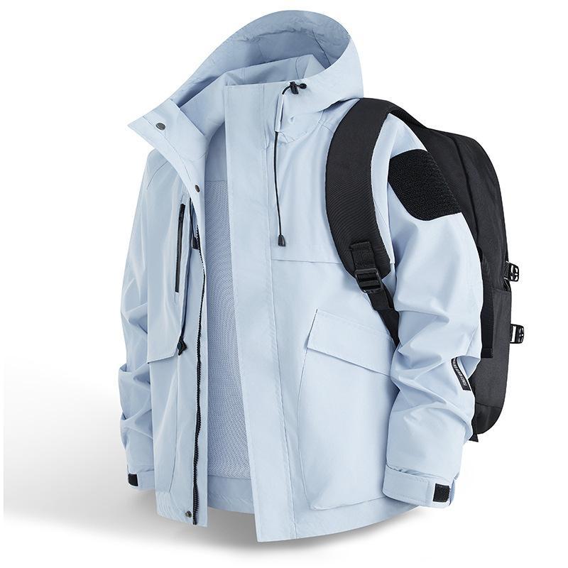 Men's Urban Weather-Resistant Hooded Parka with Multifunctional Pockets and Mesh Lining Fashion Glam