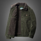 Men's cord jacket with sherpa lining, shirt collar and pocket detail Fashion Glam