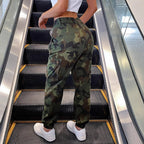 Women's cargo pants with camouflage pattern, high waist and elastic cuffs Fashion Glam