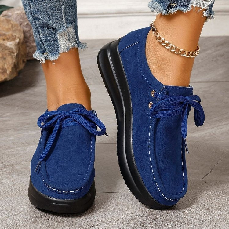 Women’s Platform Moccasins made of Suede with Padded Comfort Insole Fashion Glam
