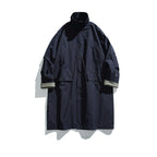 Men's oversized waterproof trench coat with stand collar and checked lining Fashion Glam
