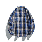 Unisex Oversized Checked Flannel Shirt with Destroyed Details and Chest Pocket Fashion Glam