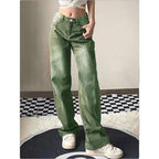 Women High-Waist Relaxed-Straight Denim Trousers with Wide Leg Fashion Glam
