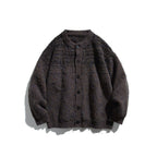 Women Chunky Knit Oversized Cardigan with Mohair Look and Round Neckline Fashion Glam