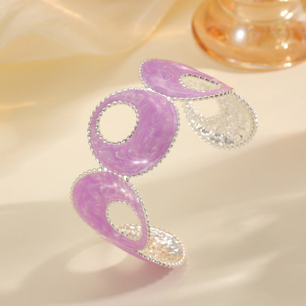 Women Open Bangle with artistic, multicolored design Fashion Glam
