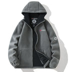 Women's Hooded Fleece Jacket with Warm Teddy Lining and Zipper Fashion Glam