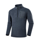 Men's fleece pullover with quarter zip and concealed chest pocket Fashion Glam