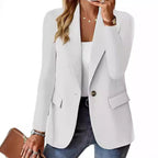 Women Modern Tailored Blazer with Elegant Button Details Fashion Glam