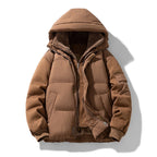 Men's padded hooded jacket with teddy lining and contrasting softshell sleeves Fashion Glam