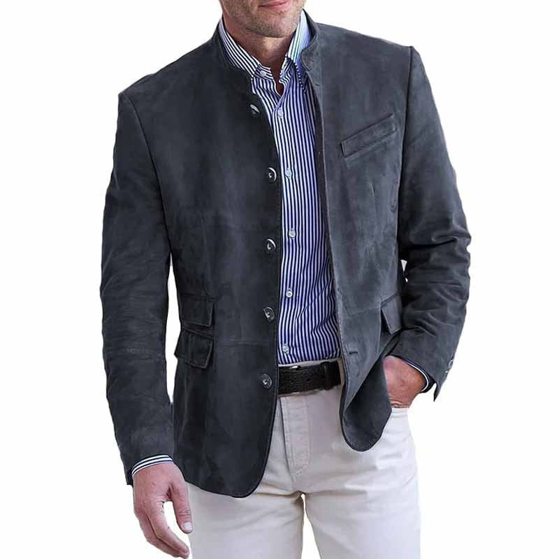 Men's elegant and fashionable suit jacket made of high-quality leather Fashion Glam