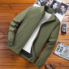 Men's Lightweight Windbreaker Transition Jacket with Stand-up Collar, Elastic Cuffs and Concealed Zipper Fashion Glam