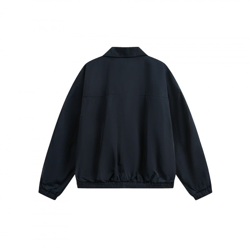 Unisex Boxy Overshirt Jacket with full-length zipper, elastic hem, and chest zipper pocket Fashion Glam