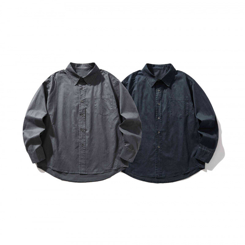 Unisex Oversize-Denim-Shirt Jacket with boxy silhouette, chest pocket and rounded hem Fashion Glam