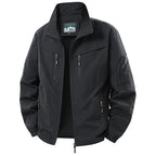 Men's Lightweight Functional Jacket with Mesh Lining and Multiple Zipper Pockets Fashion Glam