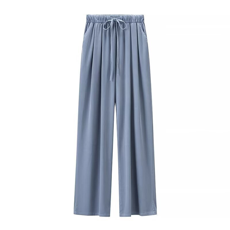 Women Wide Palazzo Pants with High Elastic Band, Drawstring and Side Pockets Fashion Glam