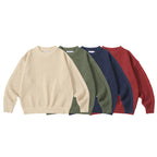 Unisex Oversize Chunky Knit Sweater with Cable Sleeves and Round Neckline Fashion Glam