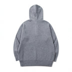 Unisex structured knit hoodie with half placket and drawstring hood Fashion Glam