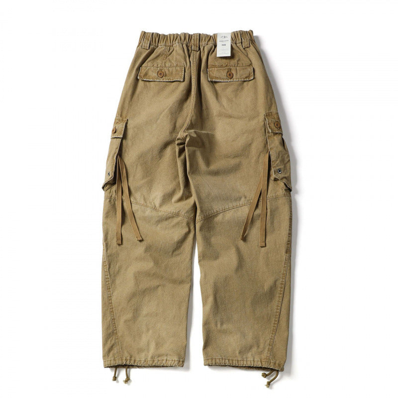 Unisex locker cut cargo pants with banana appliqué, large patch pockets and adjustable hem Fashion Glam