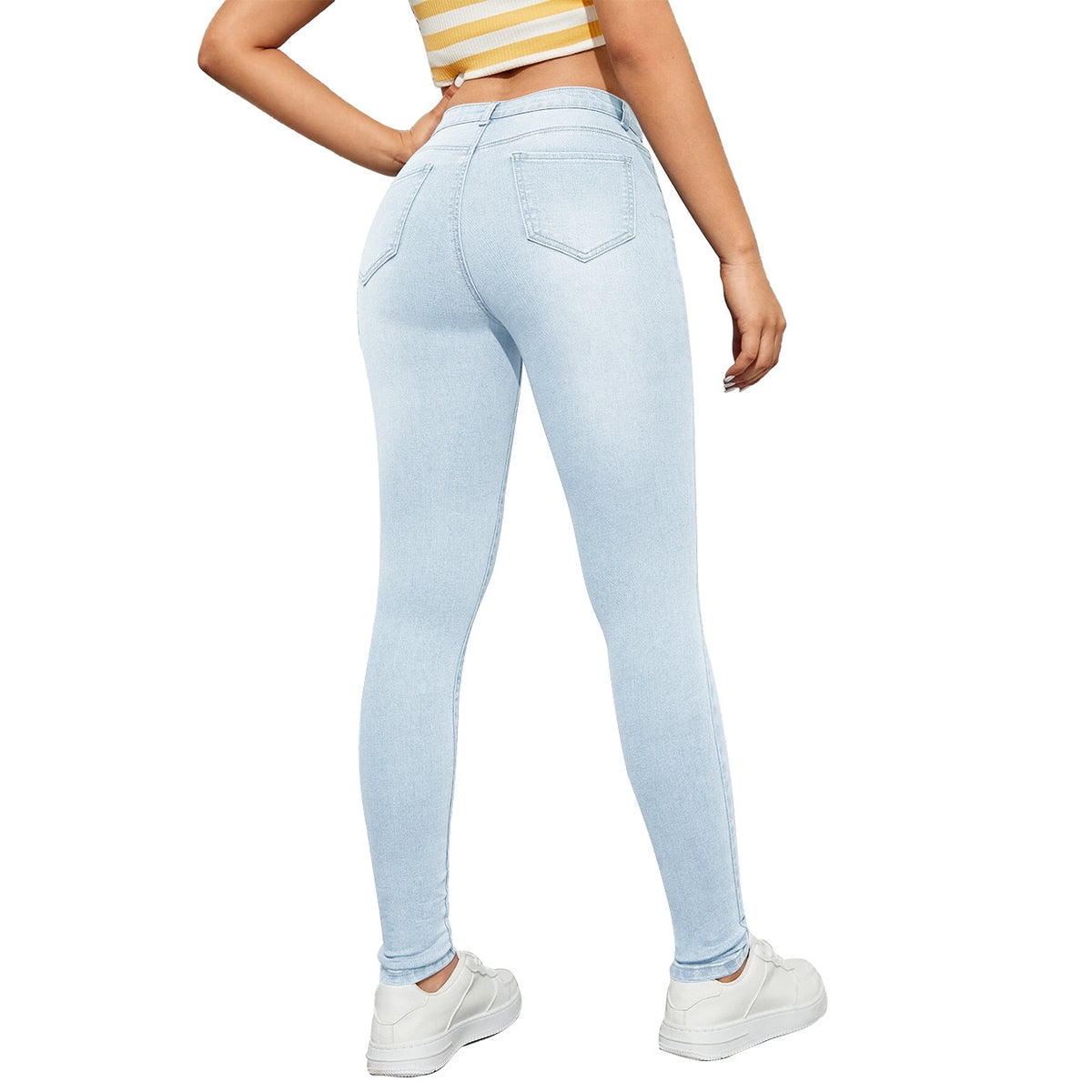 Women's High-Waist Skinny Jeans with shaping stretch and push-up effect Fashion Glam