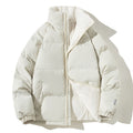 Women's Oversized Puffer Jacket with Teddy Lining, Stand Collar and Patch Pockets Fashion Glam