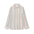 Women's oversized shirt blouse with stripes, chest pocket, and loose fit Fashion Glam