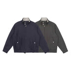 Men's lightly padded bomber-style blouson jacket with stand-up collar, checked lining and elastic hem Fashion Glam