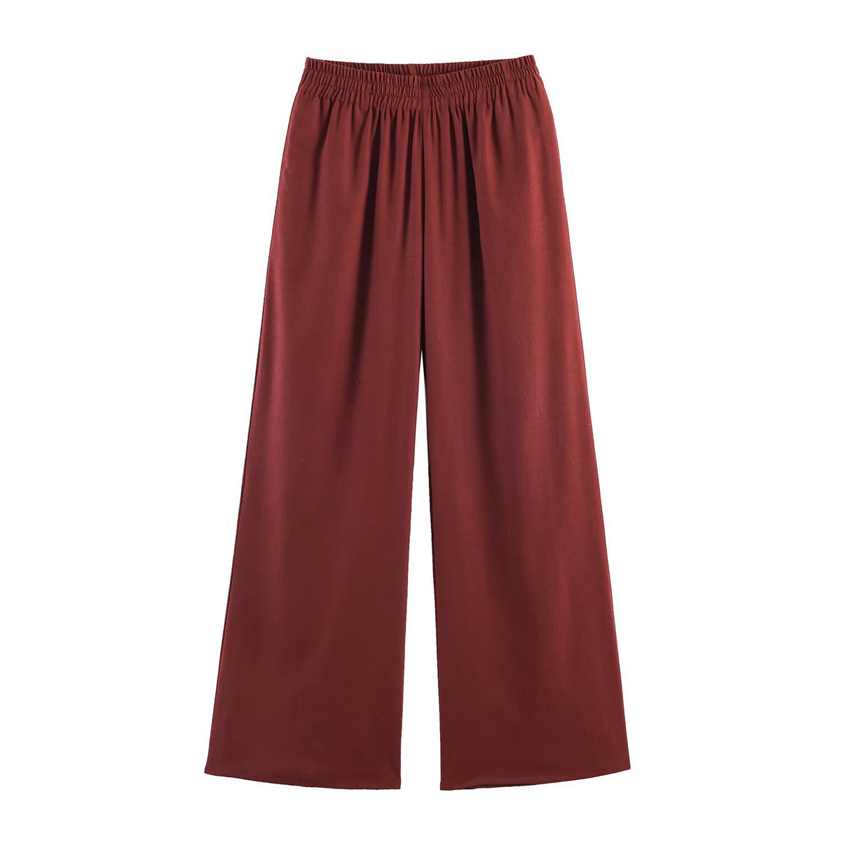 Women's Wide Palazzo Pants with High Elastic Waistband and Flowing Viscose Look Fashion Glam