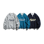 Unisex Oversize Sweatshirt with Layered Collar, Soft Fleece and Statement Print Fashion Glam