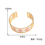 Women's Open Bangle with Elegant Leaf Design Fashion Glam