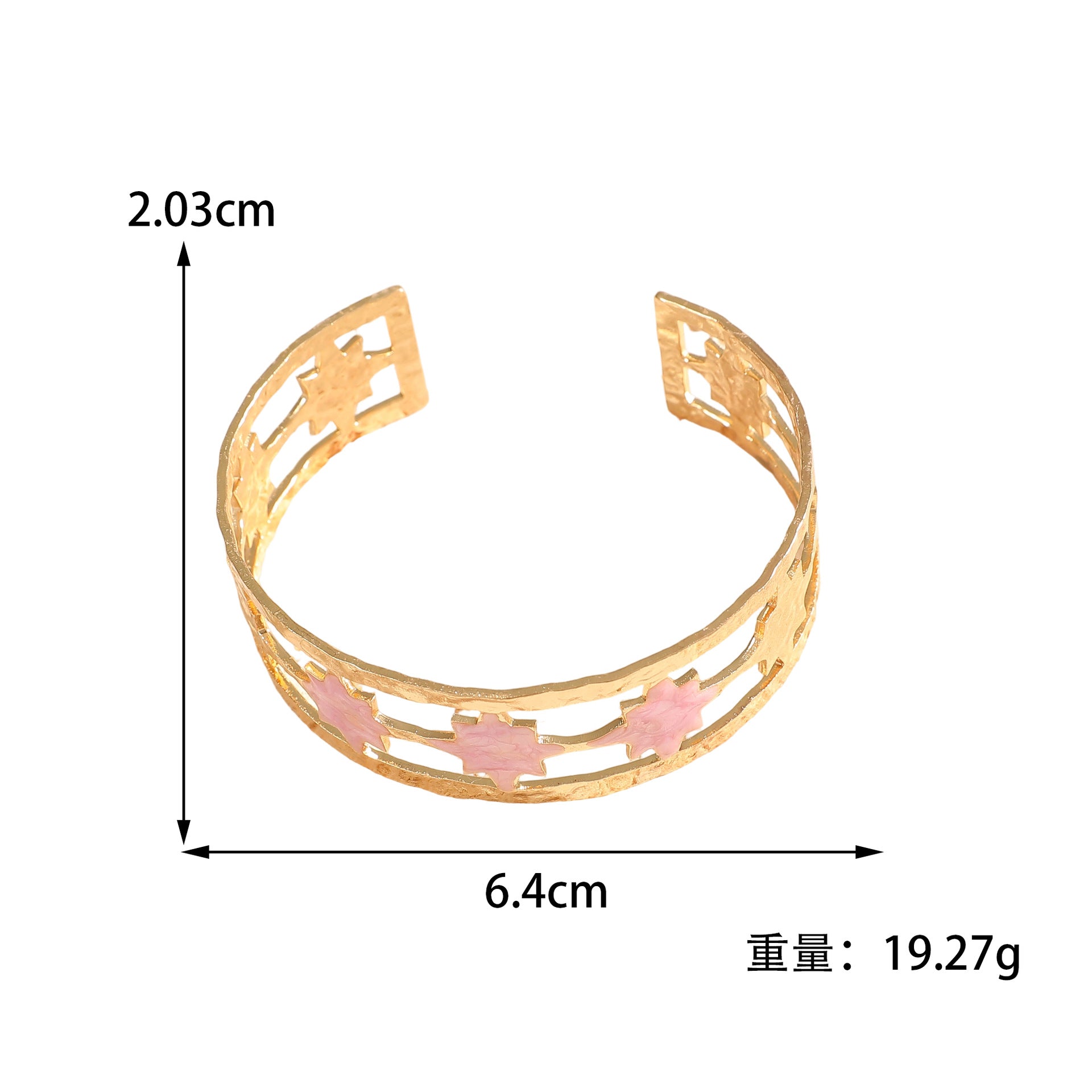 Women's Open Bangle with Elegant Leaf Design Fashion Glam