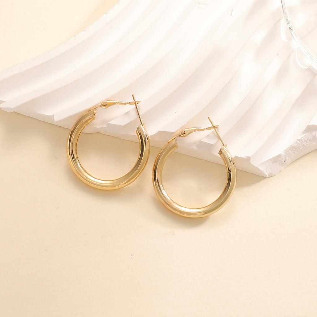 Women's hoop earrings made of high-quality stainless steel with elegant design Fashion Glam